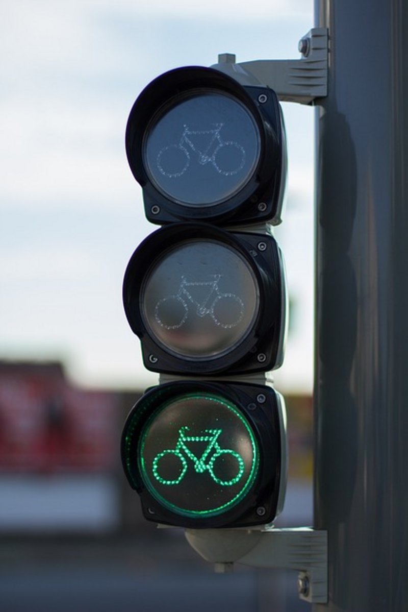 Ampel zeigt grünes Licht für Fahrräder